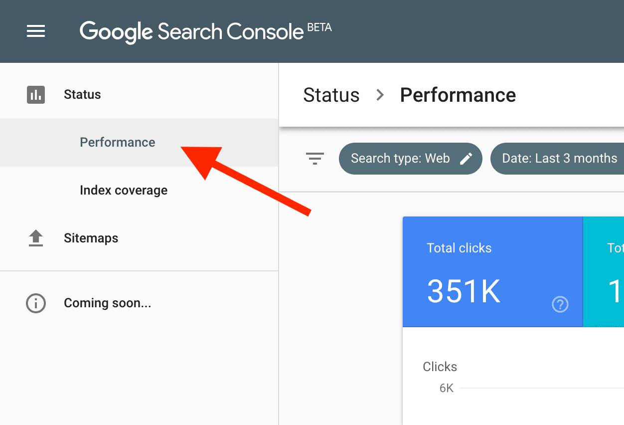 Pour les trouver, connectez-vous à la nouvelle console de recherche Google et accédez au rapport sur les performances :